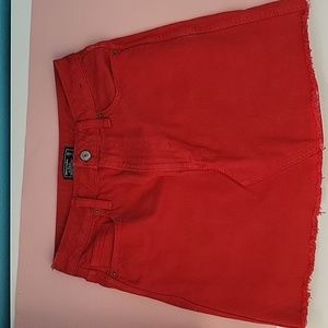 Red jean skirt A&F
